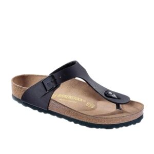 Birkenstock Gizeh Birko Flor Black and Tan Thong Sandals Size 11